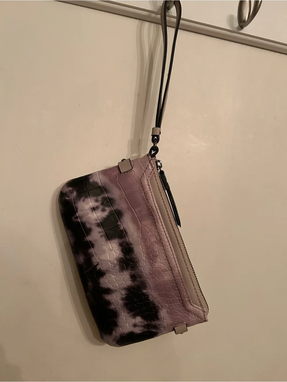 Simply Vera Vera Wang Purple Tie-Dye Croc-Embossed Wristlet